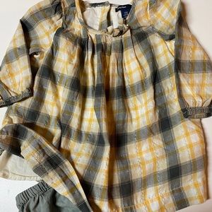 GAP 6-12M Dress, panties. Long sleeved  plaid